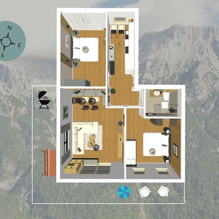 Die Karwendelsuite - 5 Sterne Fewo Mit Bestem Bergblick, Zentrumsnah & Ruhig Gelegen, Familienfreundlich Mittenwald Exteriör bild